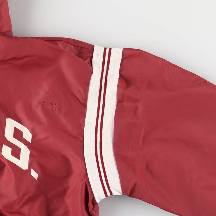 Vintage 90'S Champion College Triple Print Anorak Parka, Made in USA, Men's XL Nylon burgundy type Vintage Second Hand