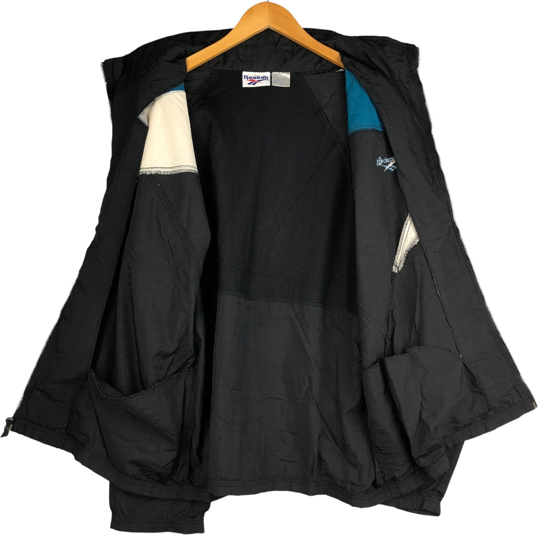 90'S Reebok nylon jacket, men's XL size, vintage Nylon black type Vintage Second Hand