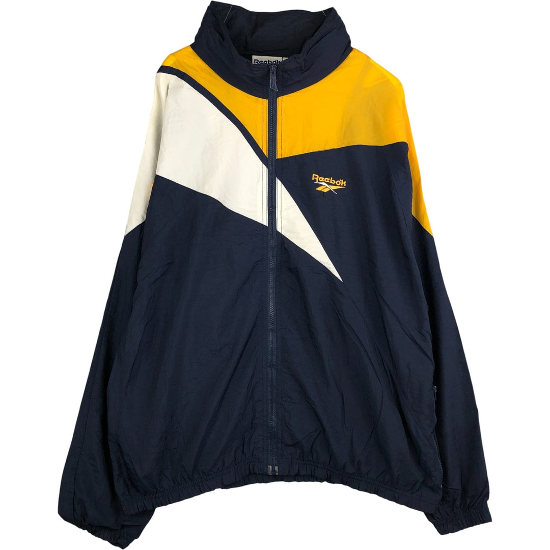 90'S Reebok nylon jacket, men's size L, vintage Nylon navy blue type Vintage Second Hand