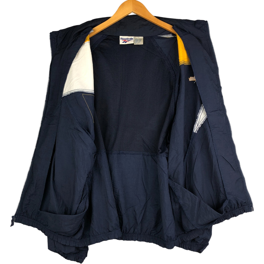 90'S Reebok nylon jacket, men's size L, vintage Nylon navy blue type Vintage Second Hand