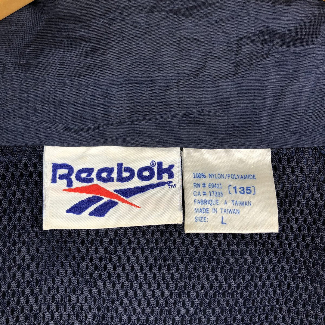 90'S Reebok nylon jacket, men's size L, vintage Nylon navy blue type Vintage Second Hand