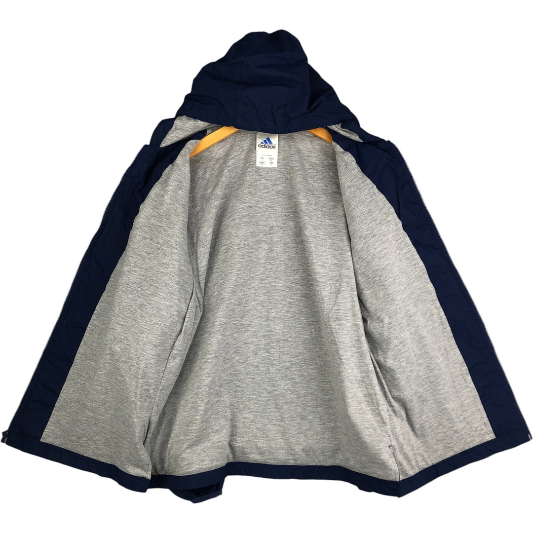 Adidas nylon hoodie, size L, men's Nylon navy blue type Vintage Second Hand
