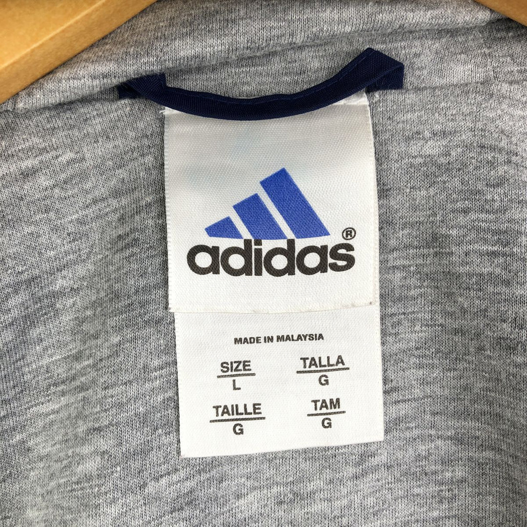 Adidas nylon hoodie, size L, men's Nylon navy blue type Vintage Second Hand