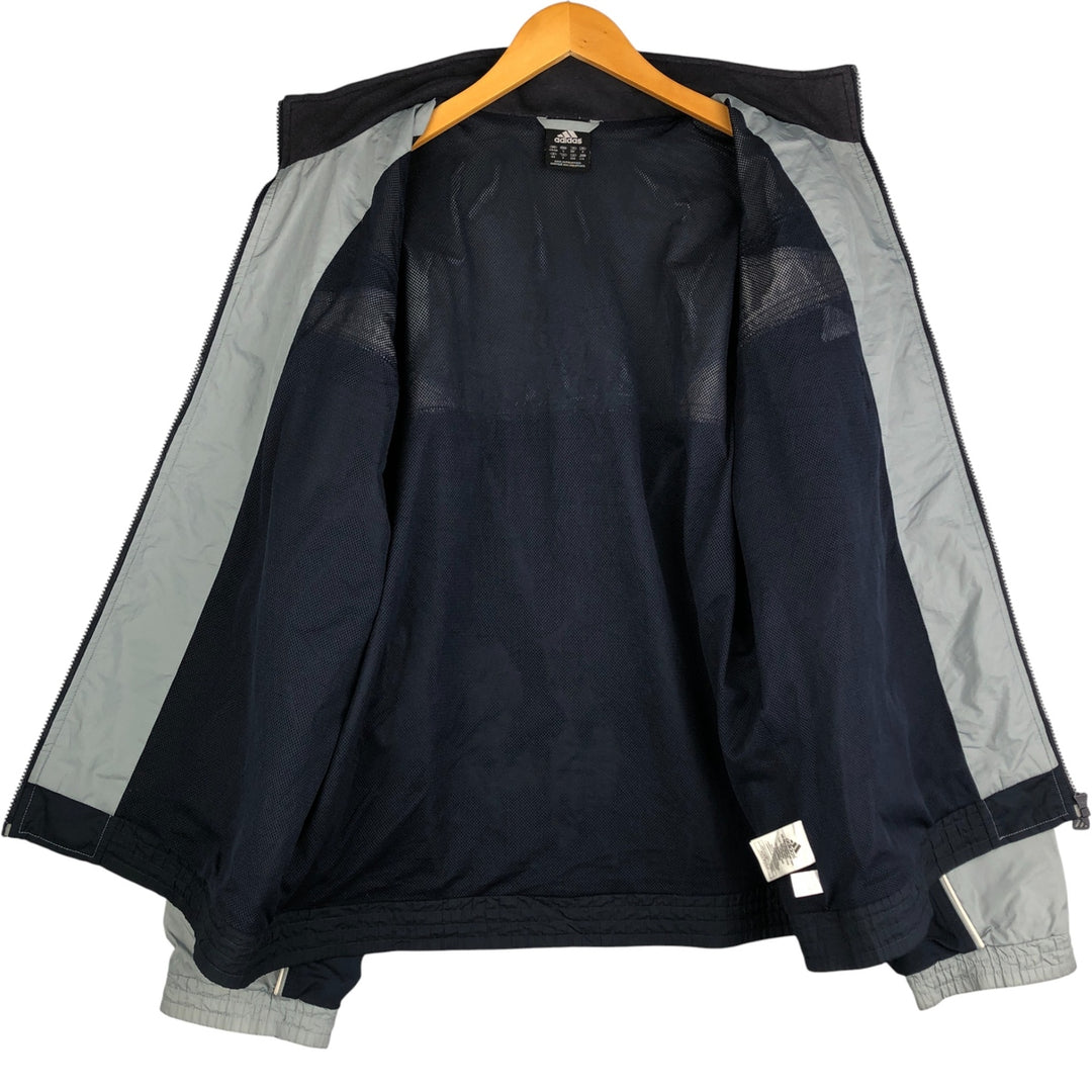 00'S adidas windbreaker, men's size L polyester navy blue type Vintage Second Hand