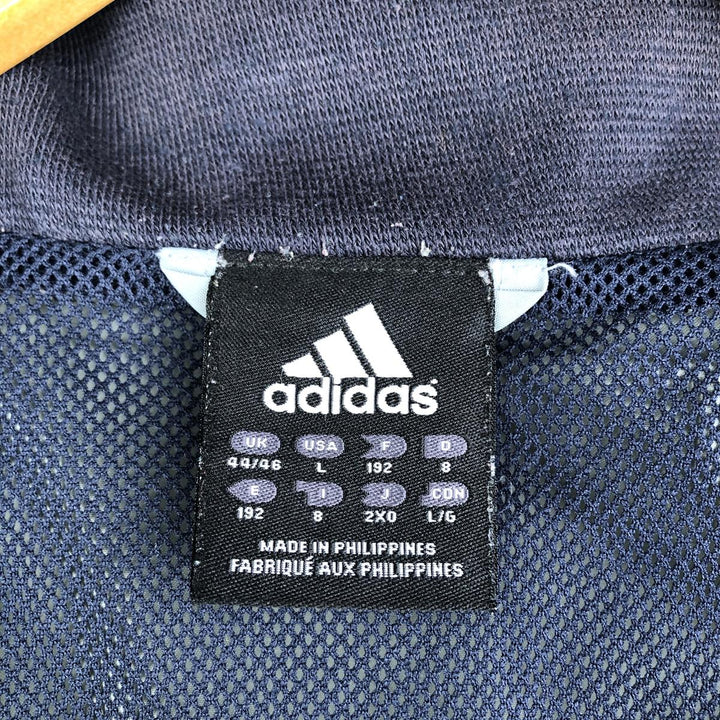 00'S adidas windbreaker, men's size L polyester navy blue type Vintage Second Hand