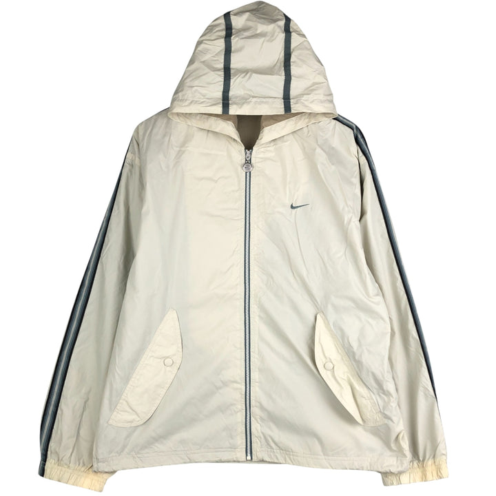 2000'S Nike Nylon Parka, Men's Size Medium Nylon pale white type Vintage Second Hand
