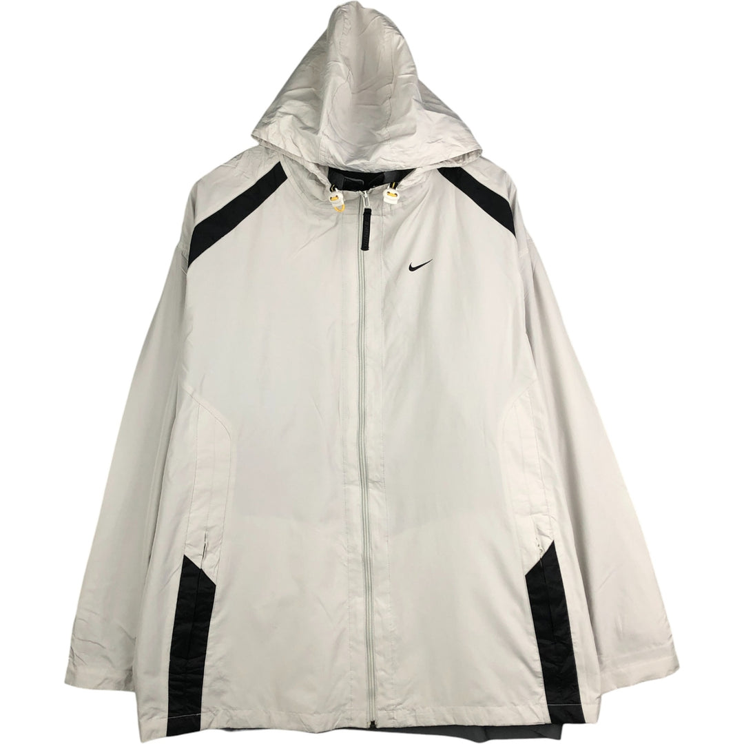 2000'S Nike Hooded Windbreaker, Men's XL polyester gray type Vintage Second Hand