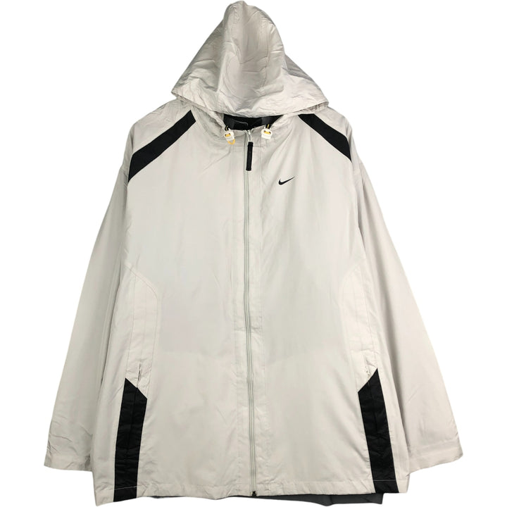 2000'S Nike Hooded Windbreaker, Men's XL polyester gray type Vintage Second Hand