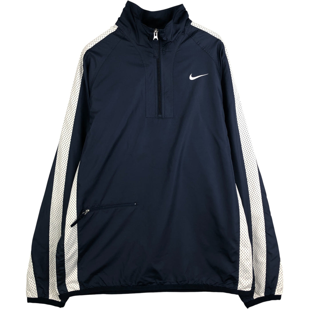 2000'S Nike Half-Zip Warm-Up Pullover, Men's Size L polyester navy blue type Vintage Second Hand