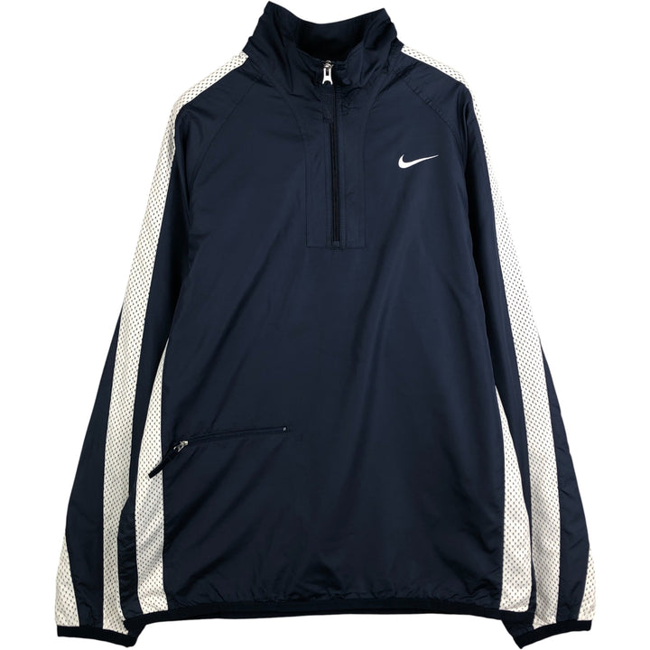 2000'S Nike Half-Zip Warm-Up Pullover, Men's Size L polyester navy blue type Vintage Second Hand