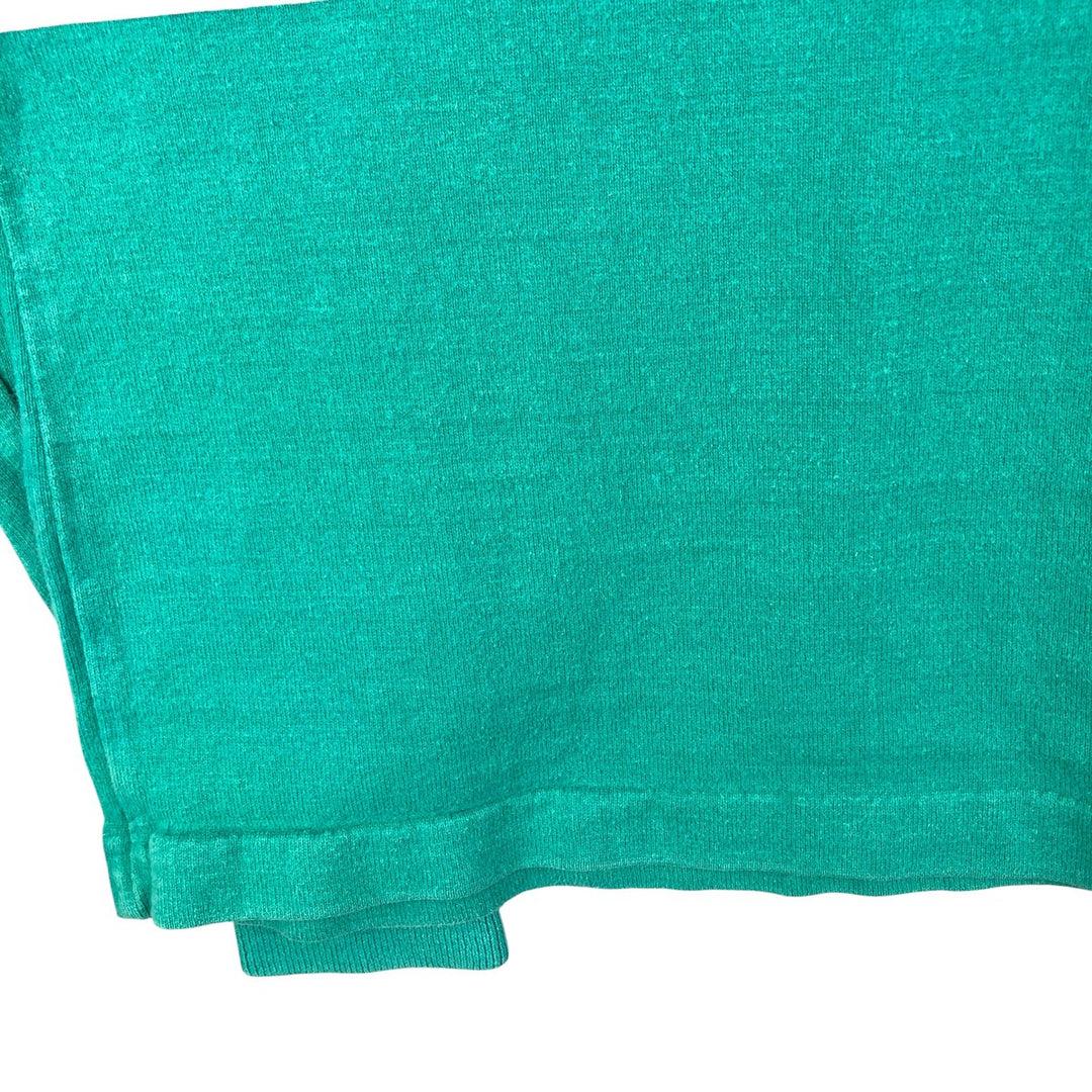 LANDS' END Multi-Border Long Sleeve Rugby Shirt, Men's Size M unclear Emerald green Vintage Second Hand