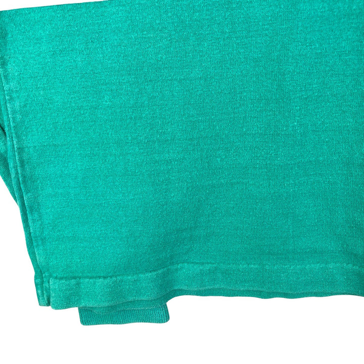 LANDS' END Multi-Border Long Sleeve Rugby Shirt, Men's Size M unclear Emerald green Vintage Second Hand