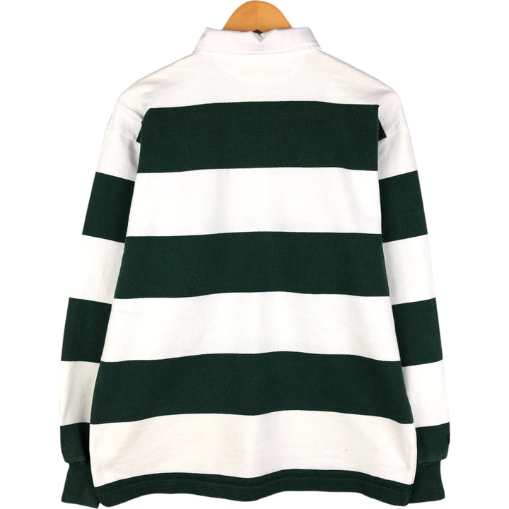 90s-00'S BARBARIAN Striped Pattern Long Sleeve Rugby Shirt Made in Canada Men's L Size Vintage cotton white type Vintage Second Hand
