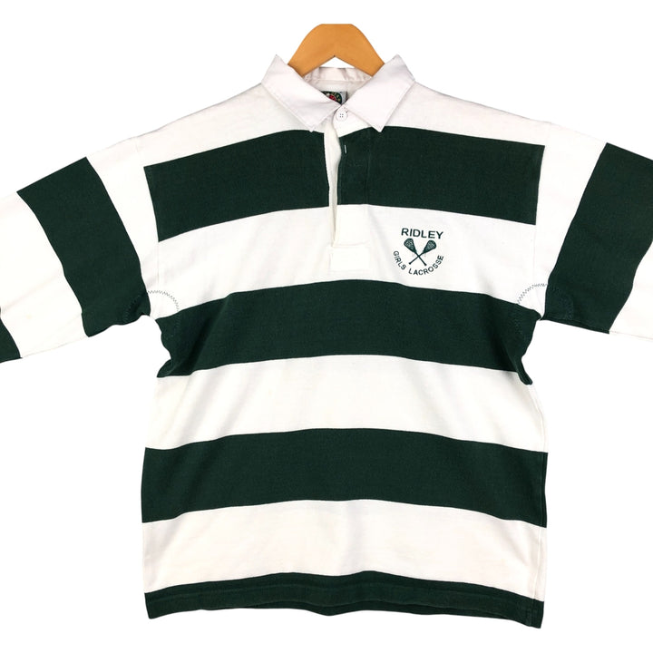 90s-00'S BARBARIAN Striped Pattern Long Sleeve Rugby Shirt Made in Canada Men's L Size Vintage cotton white type Vintage Second Hand