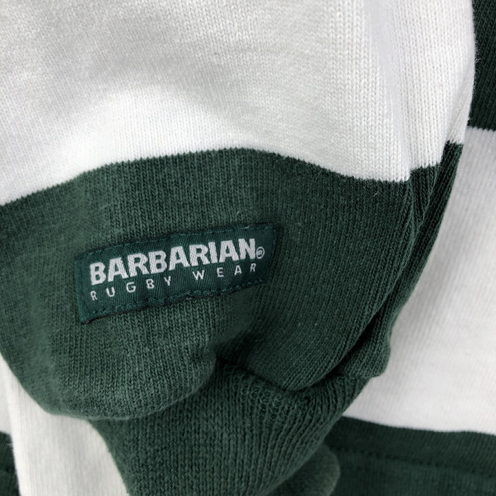 90s-00'S BARBARIAN Striped Pattern Long Sleeve Rugby Shirt Made in Canada Men's L Size Vintage cotton white type Vintage Second Hand