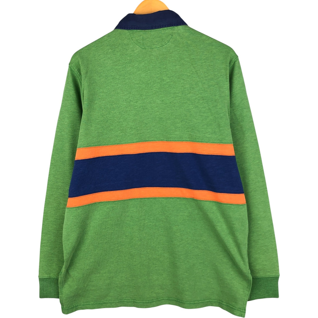 Ralph Lauren POLO by Ralph Lauren CUSTOM FIT long sleeve rugby shirt, men's size L cotton green type Vintage Second Hand