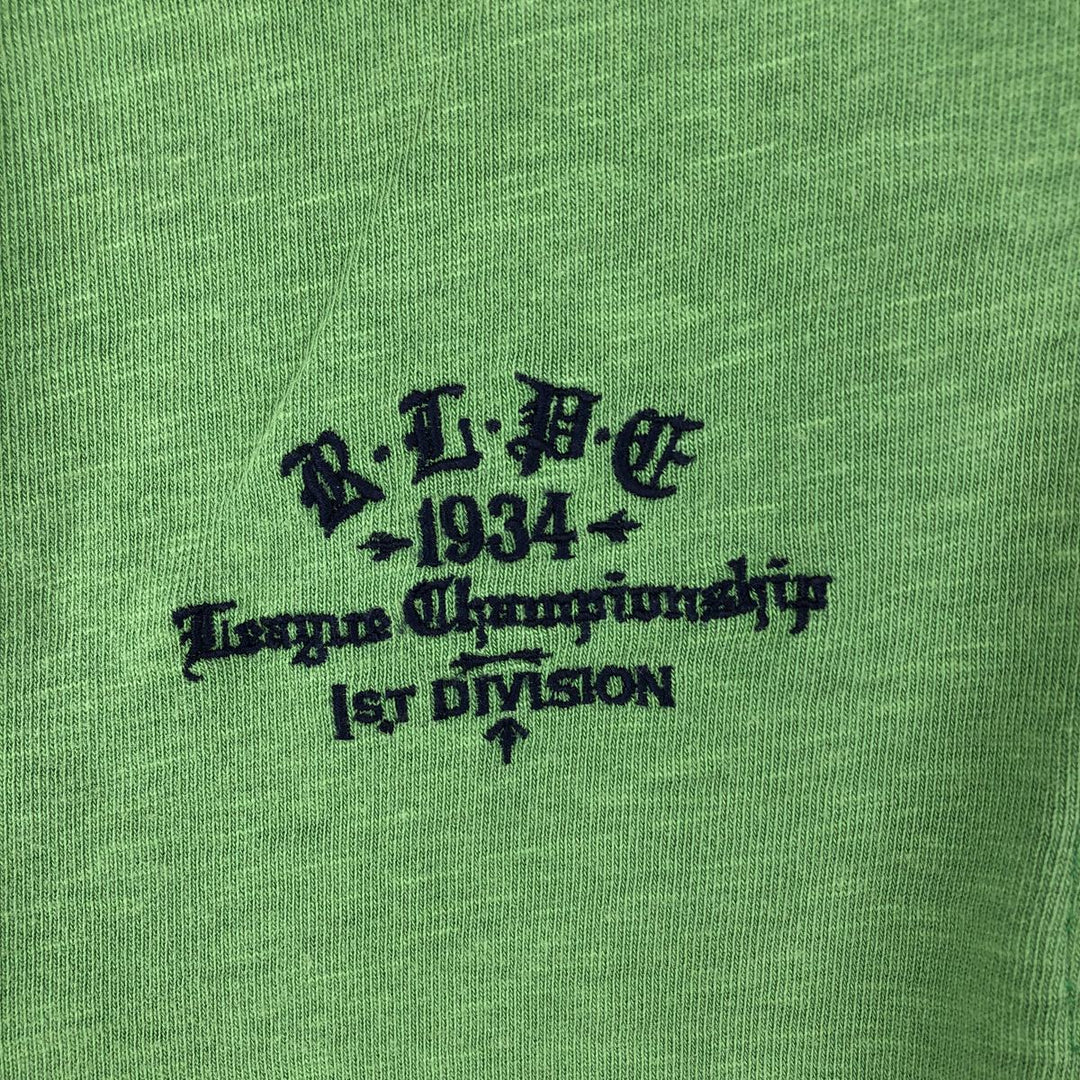 Ralph Lauren POLO by Ralph Lauren CUSTOM FIT long sleeve rugby shirt, men's size L cotton green type Vintage Second Hand