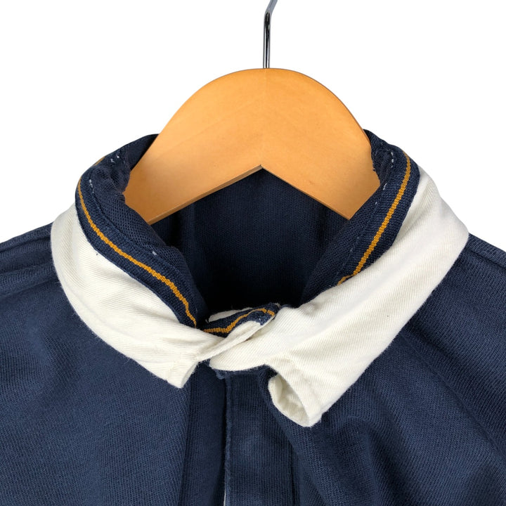 90'S GAP Vintage Long Sleeve Rugby Shirt, Men's Size L cotton navy blue type Vintage Second Hand