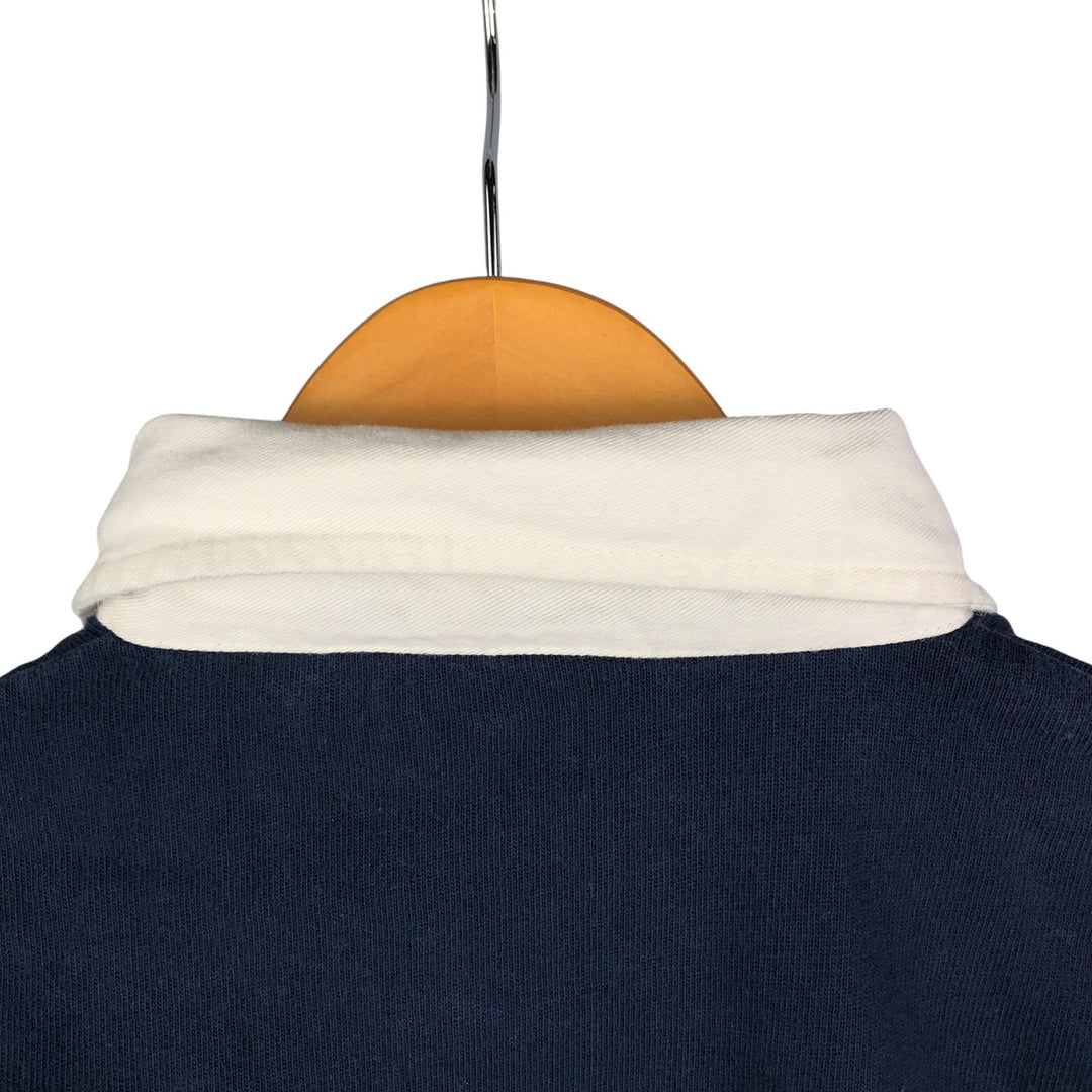 90'S GAP Vintage Long Sleeve Rugby Shirt, Men's Size L cotton navy blue type Vintage Second Hand
