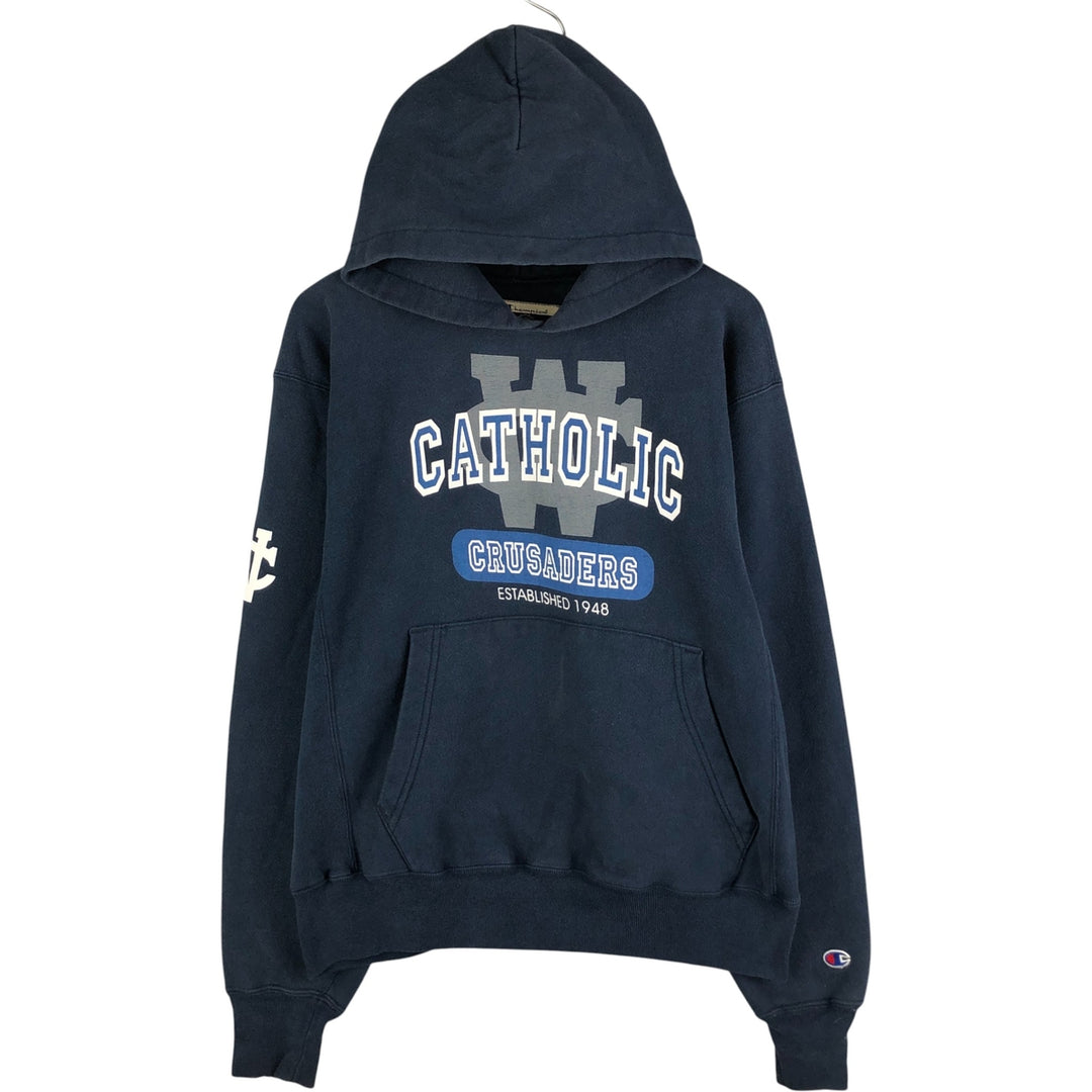 2000'S Champion PREMIUM REVERSE WEAVE Premium Reverse Weave Sweatshirt Pullover Hoodie, Men's Size M unclear navy blue type Vintage Second Hand