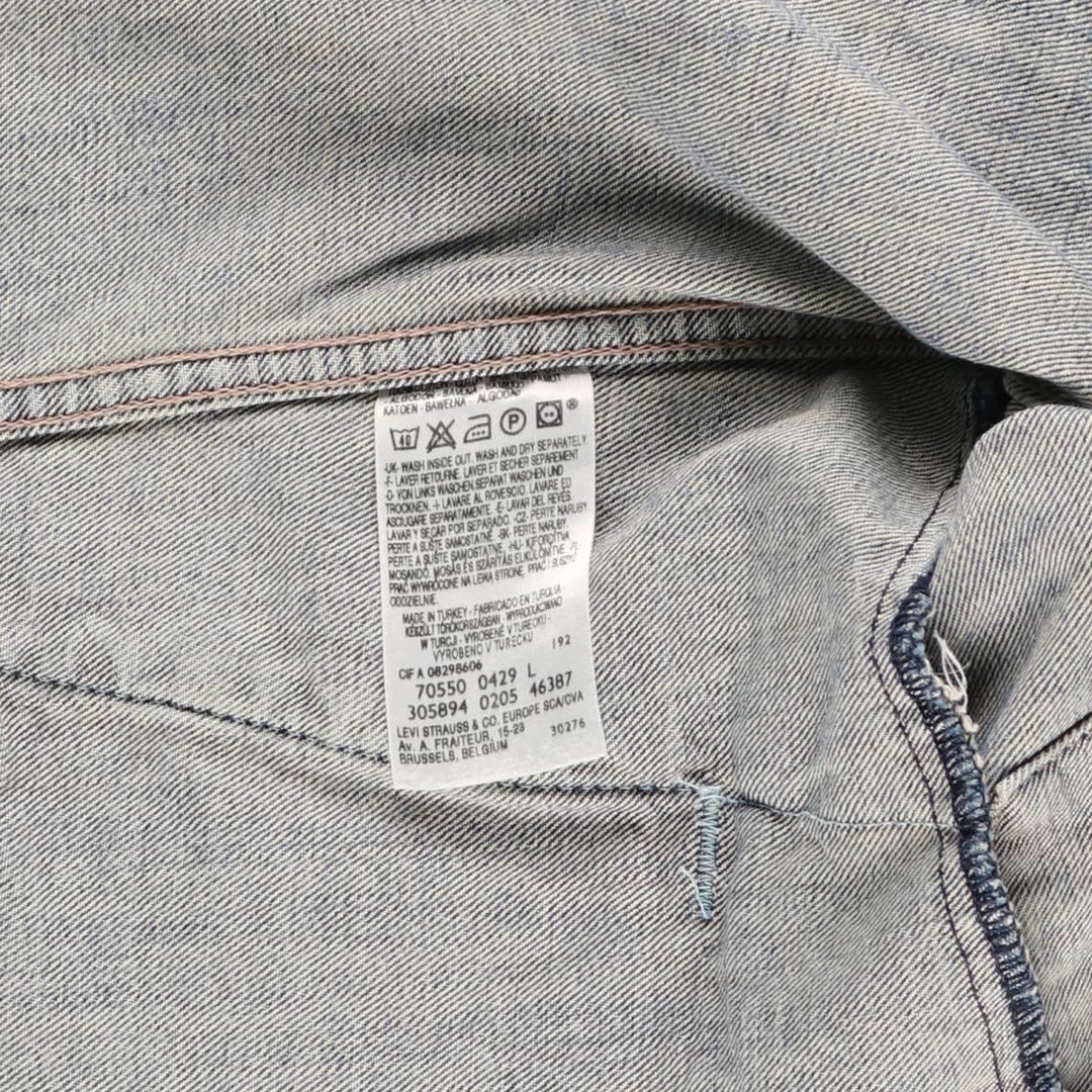 Levi's 70550-04 Euro Model Denim Jacket, Men's Size L cotton blue type Vintage Second Hand