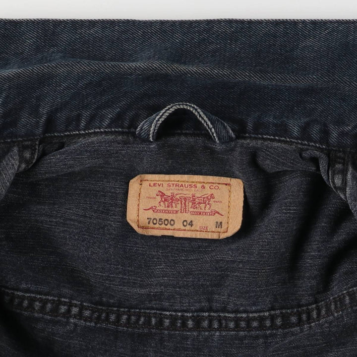 Levi's 70500-04 Euro Model Denim Jacket, Men's Size Medium cotton black type Vintage Second Hand
