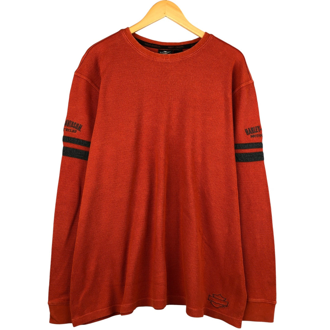Harley-Davidson Long Sleeve T-Shirt, Men's XXL cotton orange type Vintage Second Hand