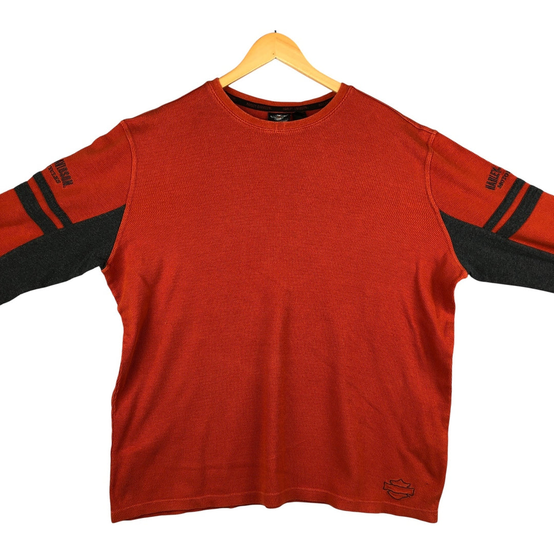 Harley-Davidson Long Sleeve T-Shirt, Men's XXL cotton orange type Vintage Second Hand