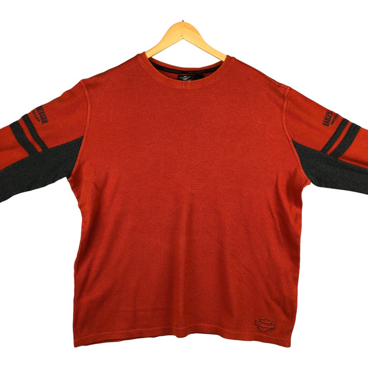 Harley-Davidson Long Sleeve T-Shirt, Men's XXL cotton orange type Vintage Second Hand