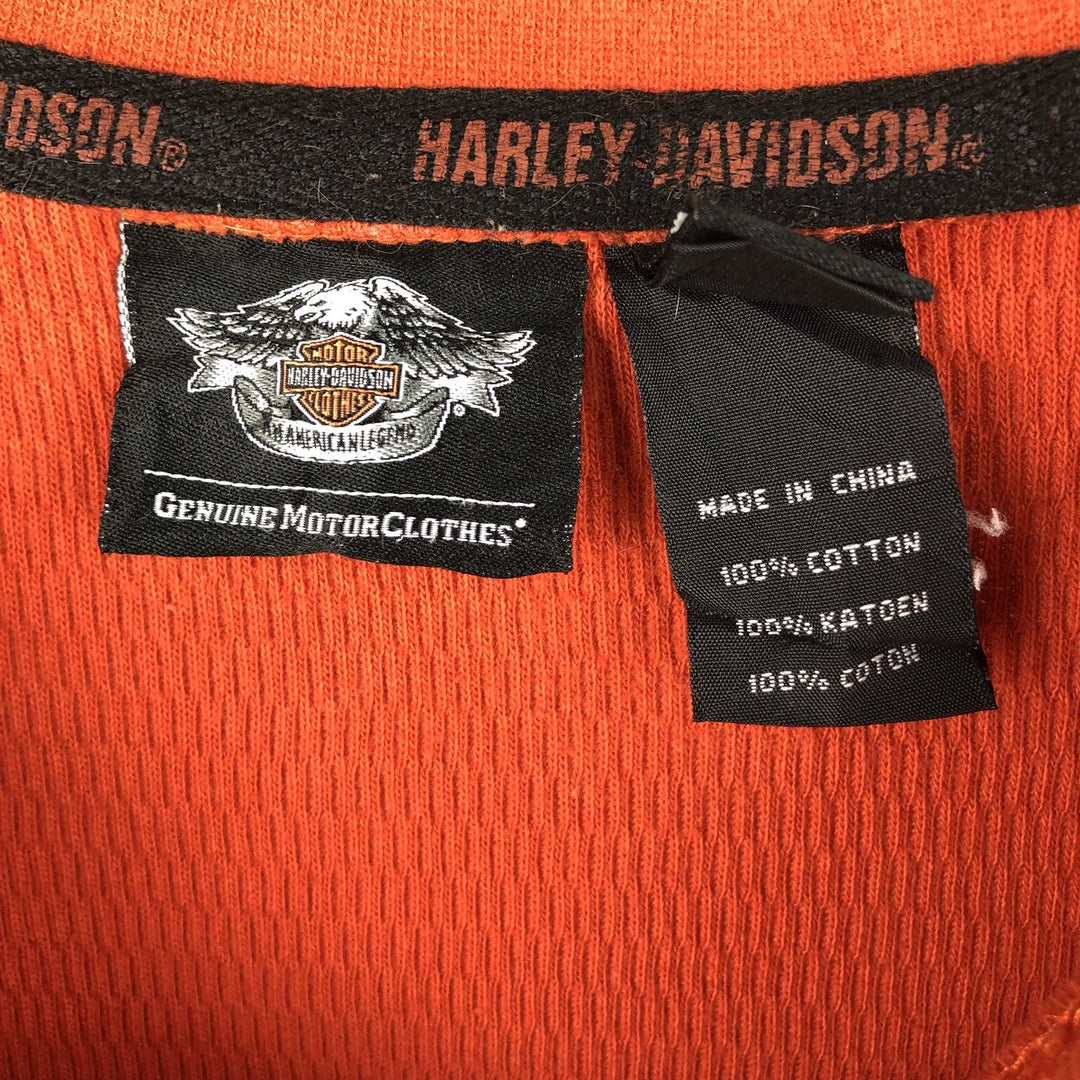 Harley-Davidson Long Sleeve T-Shirt, Men's XXL cotton orange type Vintage Second Hand