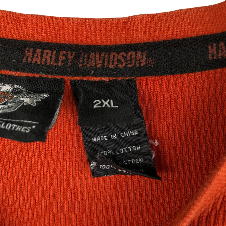 Harley-Davidson Long Sleeve T-Shirt, Men's XXL cotton orange type Vintage Second Hand