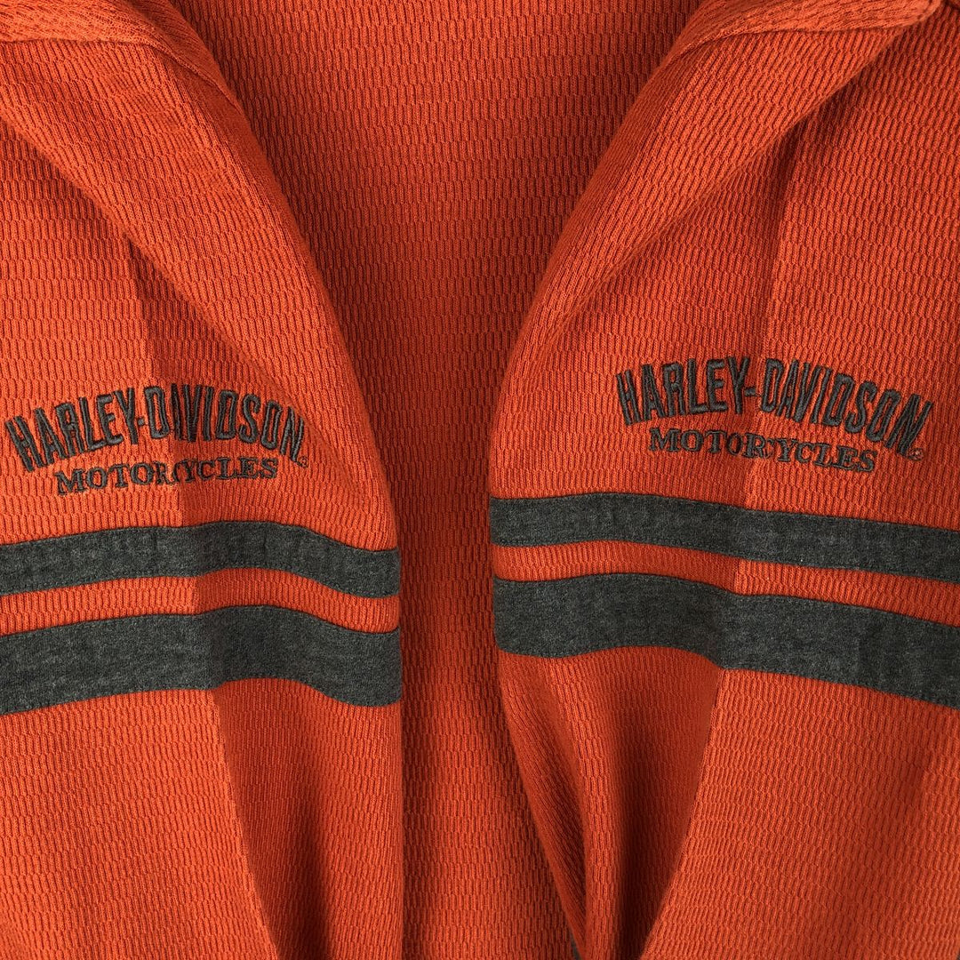 Harley-Davidson Long Sleeve T-Shirt, Men's XXL cotton orange type Vintage Second Hand