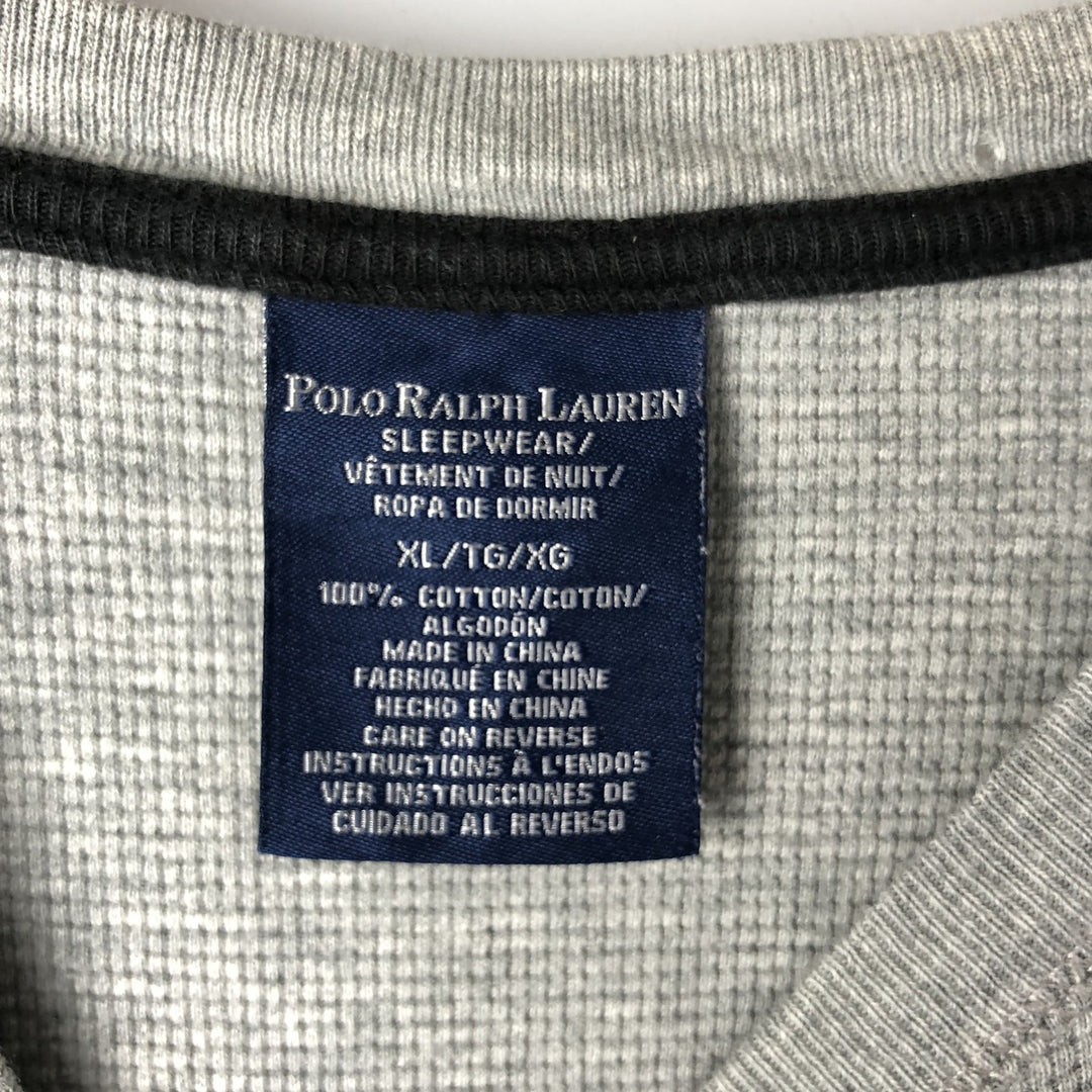 Ralph Lauren POLO RALPH LAUREN SLEEPWEAR long-sleeved T-shirt, men's size XL cotton gray type Vintage Second Hand
