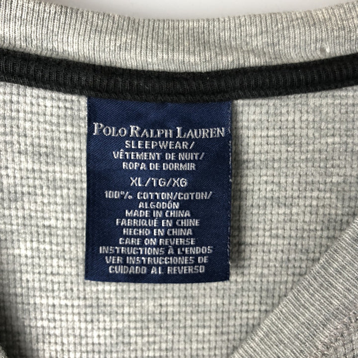 Ralph Lauren POLO RALPH LAUREN SLEEPWEAR long-sleeved T-shirt, men's size XL cotton gray type Vintage Second Hand
