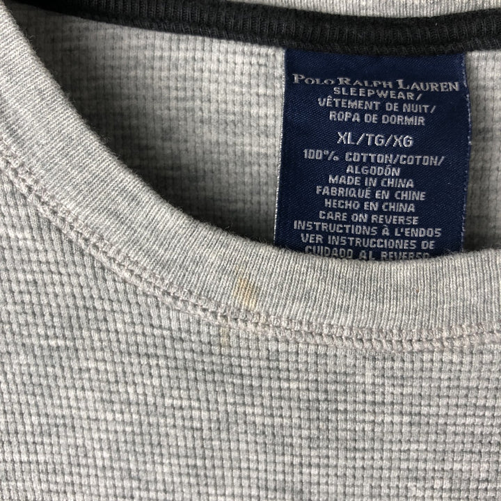 Ralph Lauren POLO RALPH LAUREN SLEEPWEAR long-sleeved T-shirt, men's size XL cotton gray type Vintage Second Hand