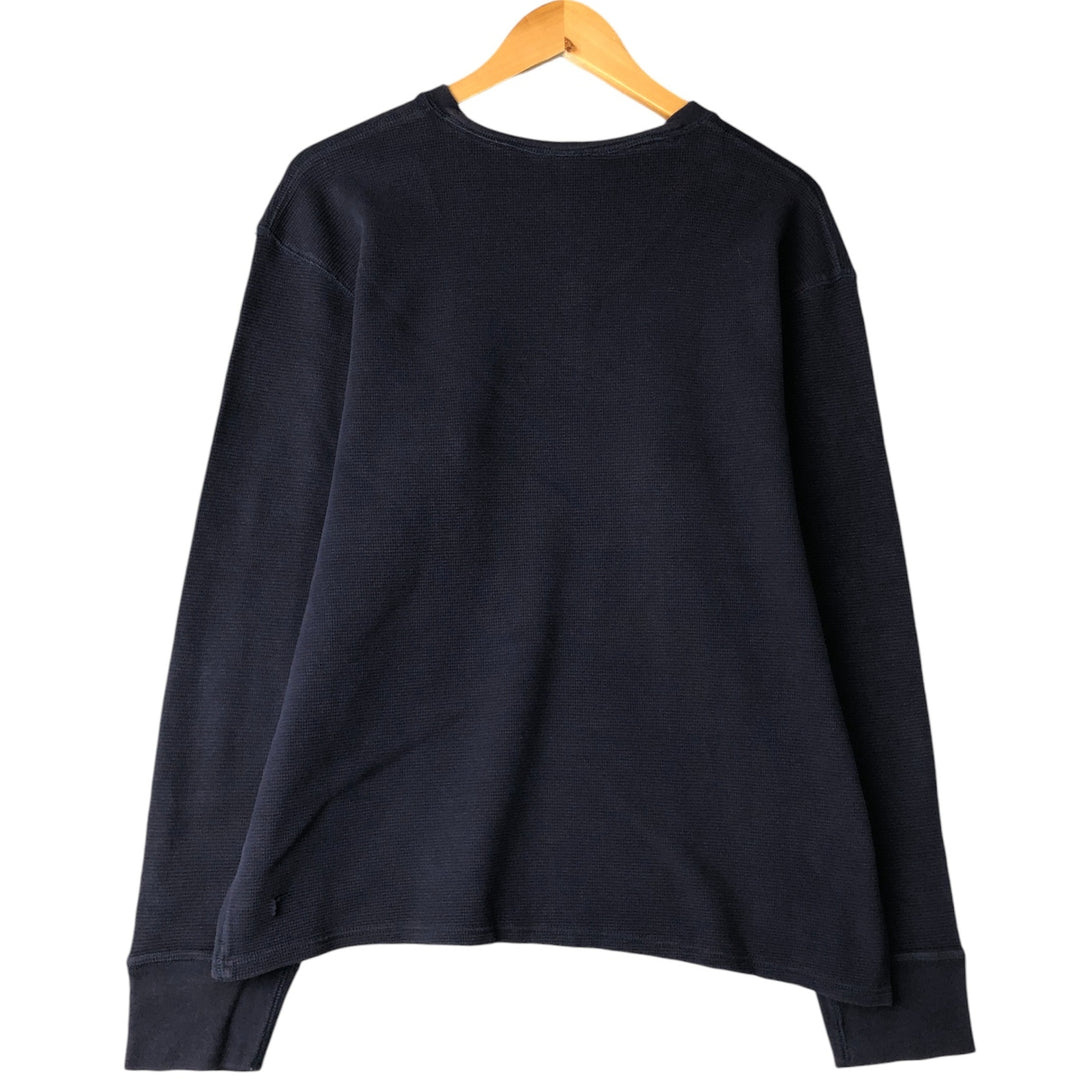 Ralph Lauren POLO RALPH LAUREN SLEEPWEAR Henley Neck Long T-Shirt, Men's Size XL cotton navy blue type Vintage Second Hand