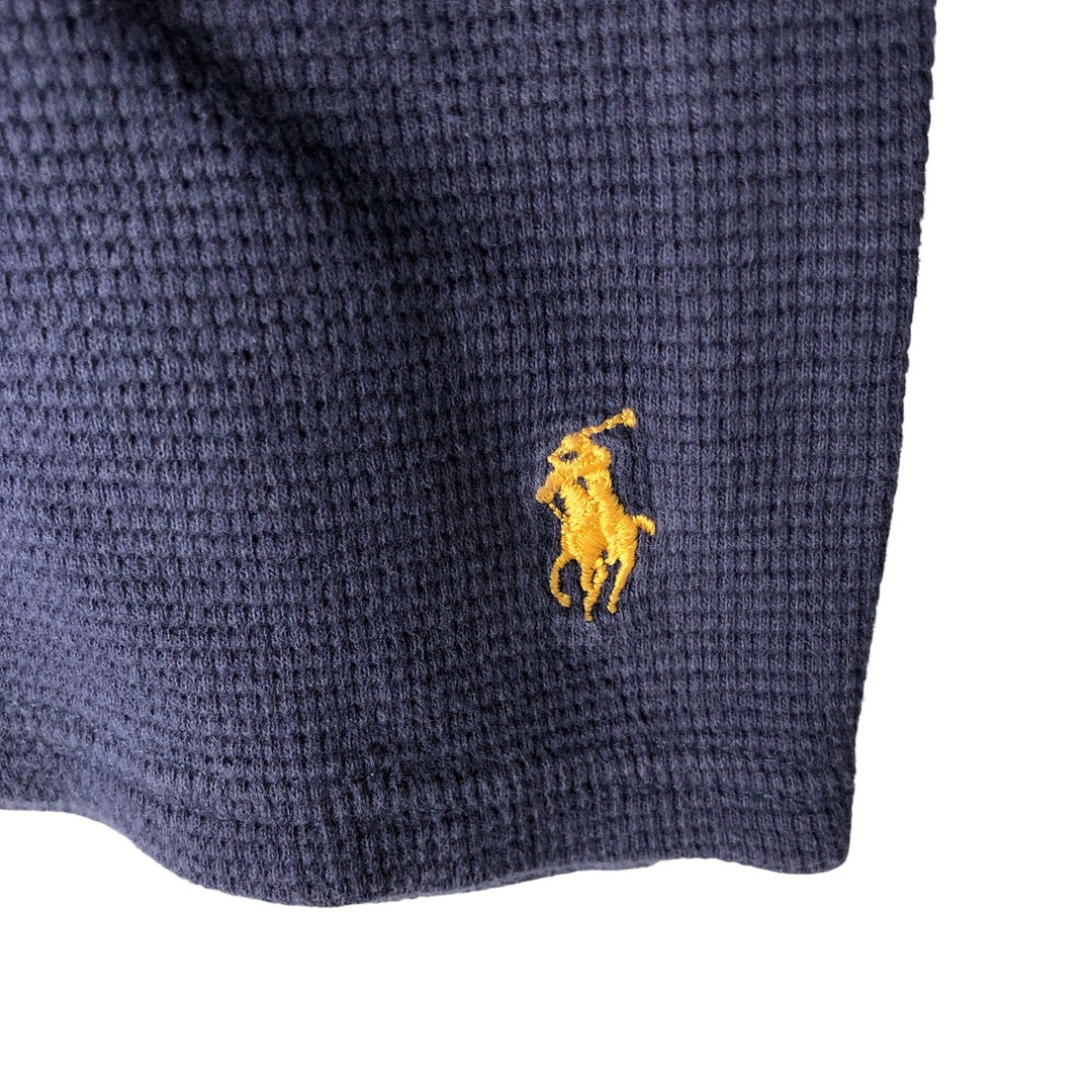 Ralph Lauren POLO RALPH LAUREN SLEEPWEAR Henley Neck Long T-Shirt, Men's Size XL cotton navy blue type Vintage Second Hand