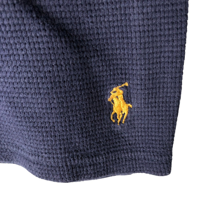 Ralph Lauren POLO RALPH LAUREN SLEEPWEAR Henley Neck Long T-Shirt, Men's Size XL cotton navy blue type Vintage Second Hand