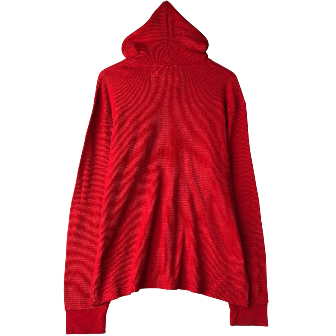 Ralph Lauren POLO by Ralph Lauren hooded half-button long-sleeved T-shirt, men's size XXL cotton red type Vintage Second Hand