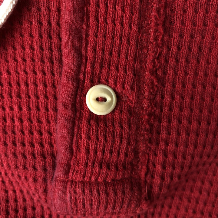 Ralph Lauren POLO by Ralph Lauren hooded half-button long-sleeved T-shirt, men's size XXL cotton red type Vintage Second Hand