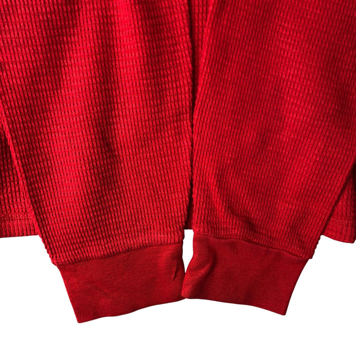 Ralph Lauren POLO by Ralph Lauren hooded half-button long-sleeved T-shirt, men's size XXL cotton red type Vintage Second Hand