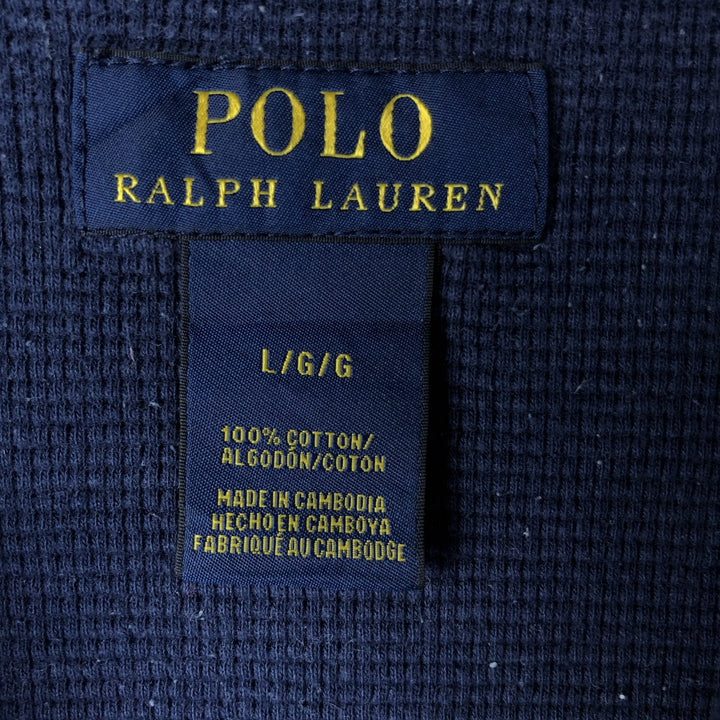 Ralph Lauren POLO RALPH LAUREN long-sleeved T-shirt, men's size L cotton navy blue type Vintage Second Hand