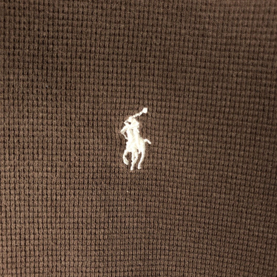 Ralph Lauren POLO RALPH LAUREN SLEEPWEAR V-neck long T-shirt, men's size XL cotton brown type Vintage Second Hand