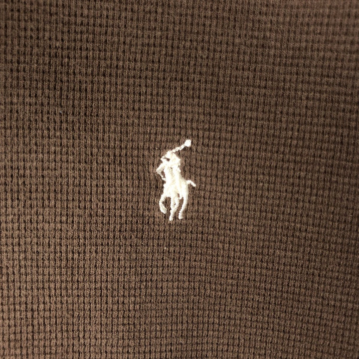 Ralph Lauren POLO RALPH LAUREN SLEEPWEAR V-neck long T-shirt, men's size XL cotton brown type Vintage Second Hand