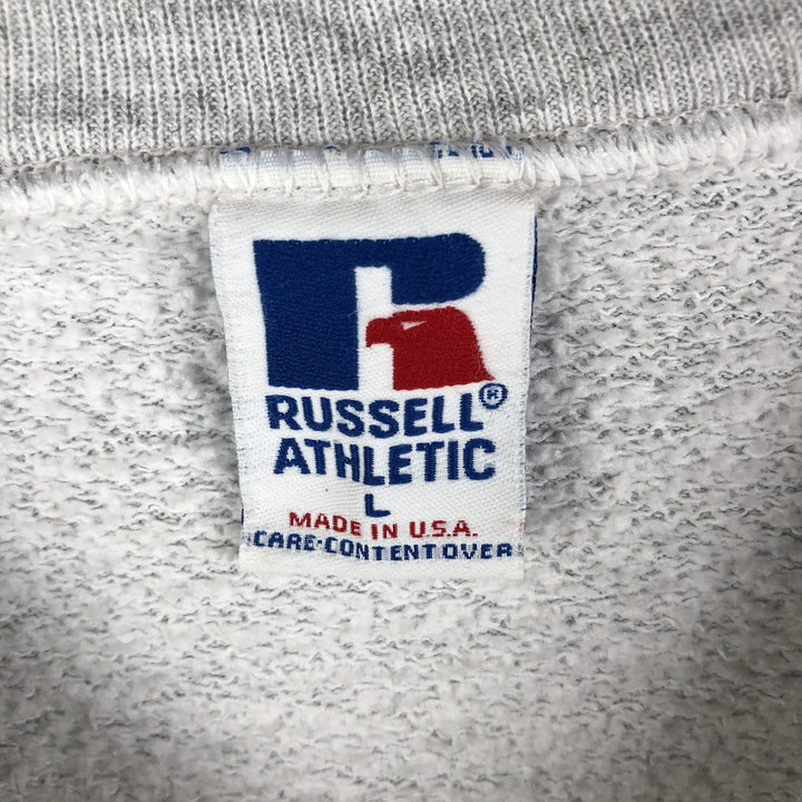 90'S Russell College Sweatshirt, Made in USA, Men's L, Vintage cotton gray type Vintage Second Hand