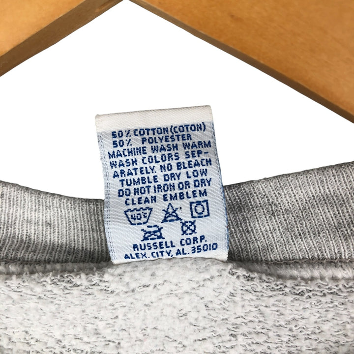 90'S Russell College Sweatshirt, Made in USA, Men's L, Vintage cotton gray type Vintage Second Hand