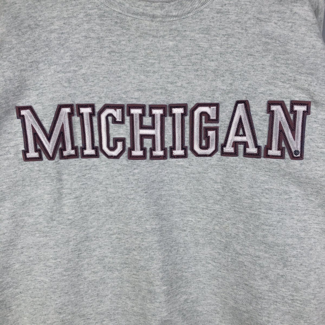 90'S Fruit of the Loom University of Michigan Print Sweatshirt, Made in USA, Men's XL, Vintage cotton gray type Vintage Second Hand