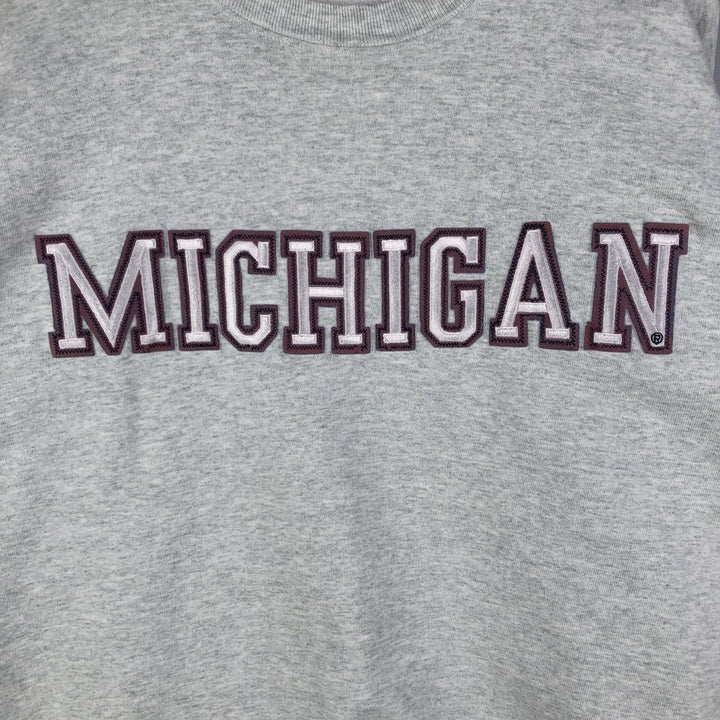 90'S Fruit of the Loom University of Michigan Print Sweatshirt, Made in USA, Men's XL, Vintage cotton gray type Vintage Second Hand