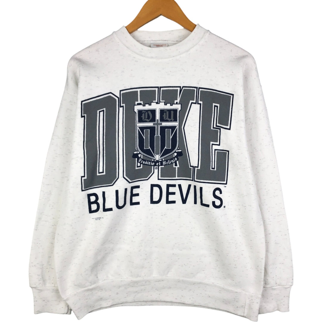 Vintage em college sweatshirt, made in the USA, men's size XL cotton pale white type Vintage Second Hand
