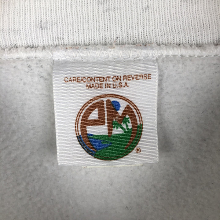 Vintage em college sweatshirt, made in the USA, men's size XL cotton pale white type Vintage Second Hand